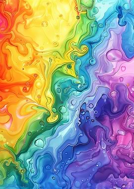 Liquid Rainbow Abstract Art