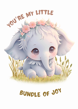 Cute Baby Elephant Illustration