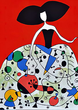 Abstract Woman in Dress Joan Miró