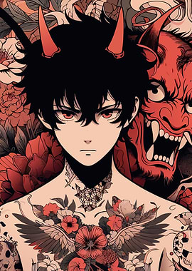 Anime Demon Tattoo Artwork