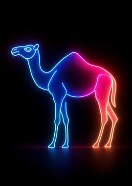 Neon Camel Silhouette
