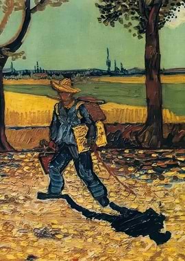 Walking Man in Field