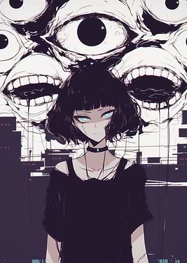 Anime Girl with Eyes
