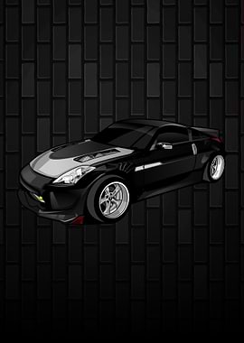 Black Sports Car Illustration