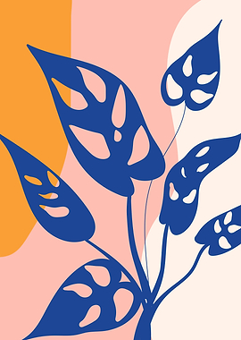 Blue Monstera Leaves