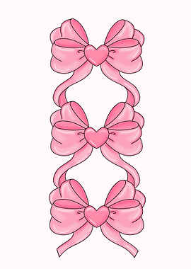Pink Heart Bows