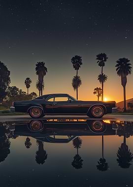 Classic Buick Riviera Car at Sunset