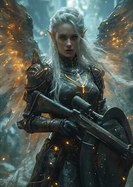 Angelic Warrior with Rifle