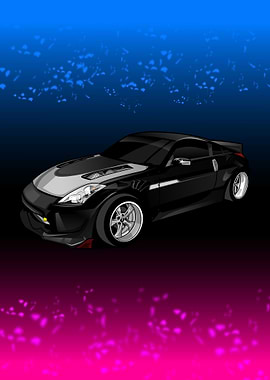 Black Sports Car Illustration
