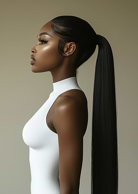 Woman with Long Black Hair