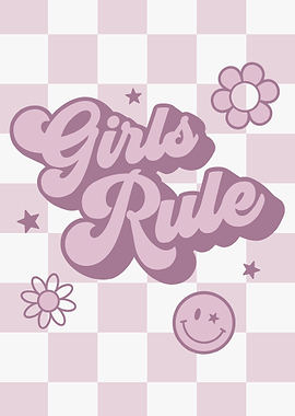 Girls Rule Retro Print