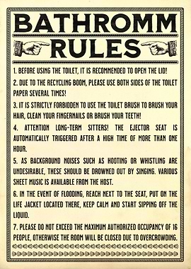 Bathroom Rules Poster