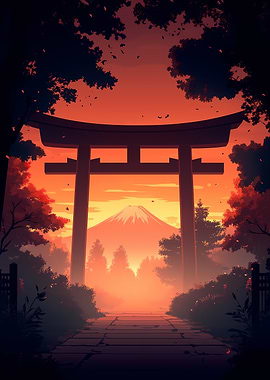 Japanese Gate to Mount Fuji