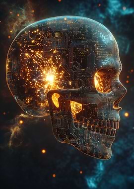 Cyber Circuits Skull