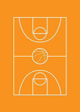 Basketball Court Minimalist Art