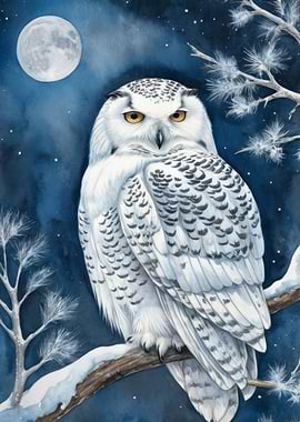 Snowy Owl Watercolor