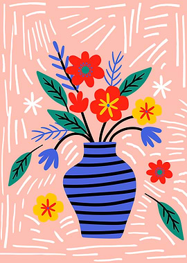 Colorful Floral Vase