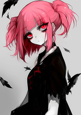 Anime Girl with Pink Hair