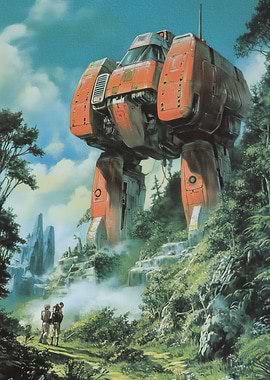 Giant Mech in Forest