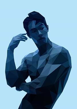 Blue Geometric Man