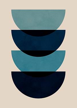Abstract Blue and Beige Art
