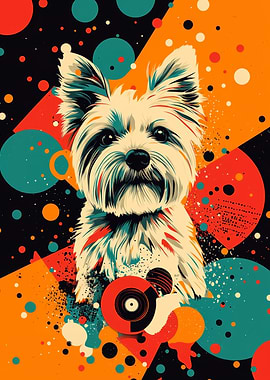 White West Highland Terrier Pop Art Print | Playful Dog Decor