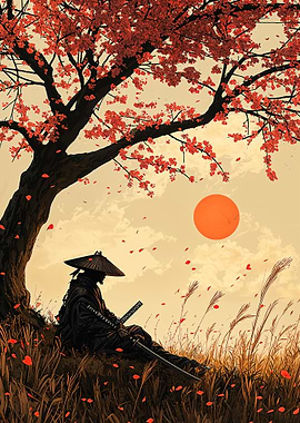 Samurai Under Cherry Blossoms