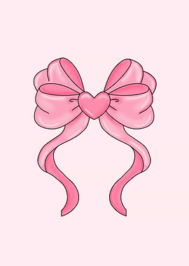 Pink Bow with Heart