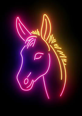 Neon Donkey Head