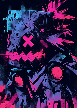 Cyberpunk Robot Head