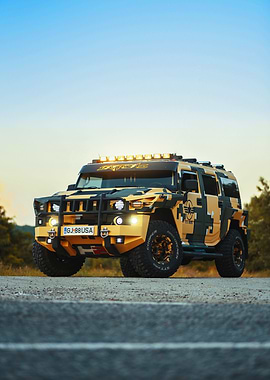 Camouflaged Hummer SUV