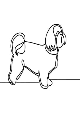 Shih Tzu Line Art