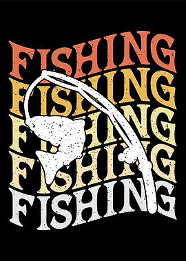 Fishing Retro Vintage Poster