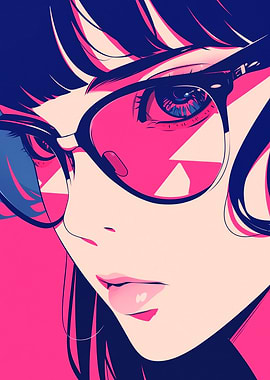Anime Girl with Glasses