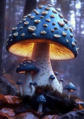 Glowing Blue Mushrooms
