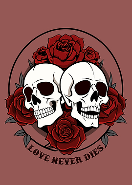 Two Skulls and Roses