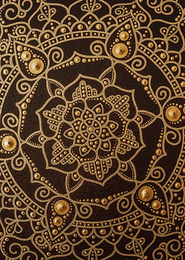 Gold Mandala Wall art, Relaxing mandala design