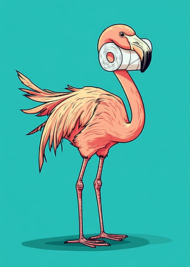 Flamingo with Toilet Paper
