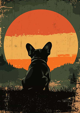 French Bulldog Sunset