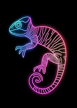 Neon Lizard Illustration