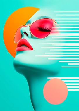 Abstract Woman in Sunglasses
