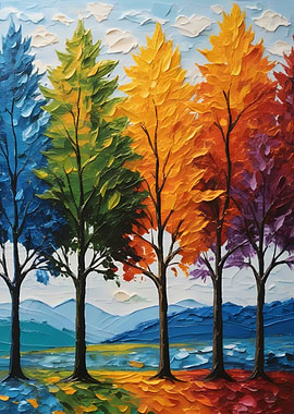 Rainbow Trees Landscape