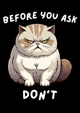 Grumpy Cat Saying Before You Ask Don't