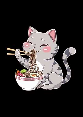 Kawaii Ramen Cat Neko Cute Anime Noodle Lover