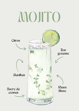 Mojito Recipe Illustration