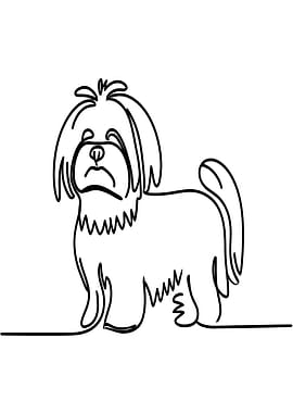 Single Line Shih Tzu Dog