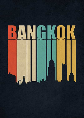 Bangkok Skyline Retro