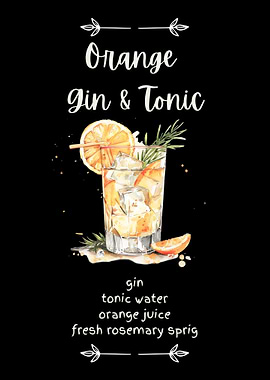 Orange Gin & Tonic Cocktail