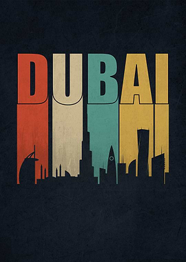 Dubai Skyline Retro
