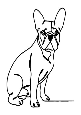 French Bulldog Line Art